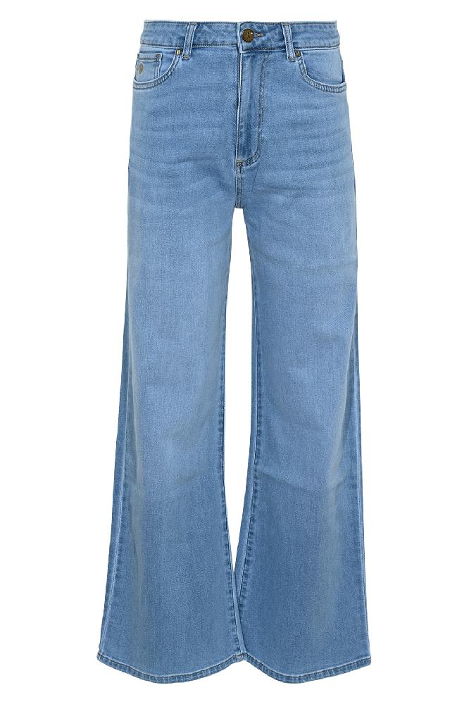 5 pocket regular waist wide leg jeans