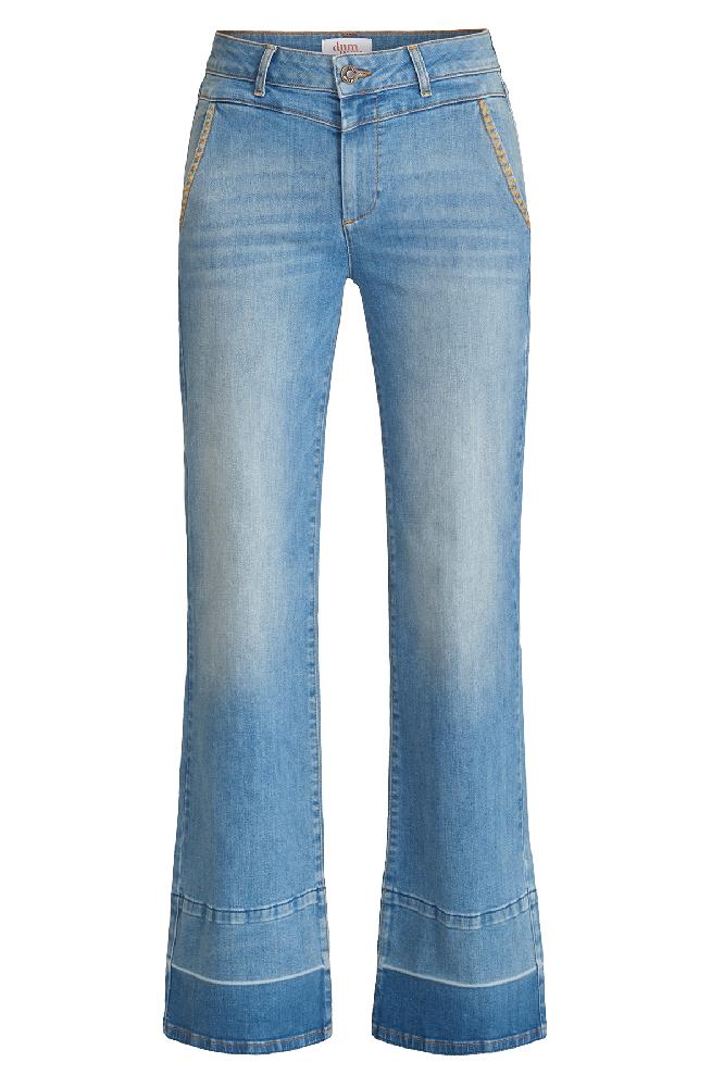 Wide leg jeans met V-naad aan de voorkant, steekzakken en een 3-dubbele brede zoom aan de onderkant. (recovery denim)