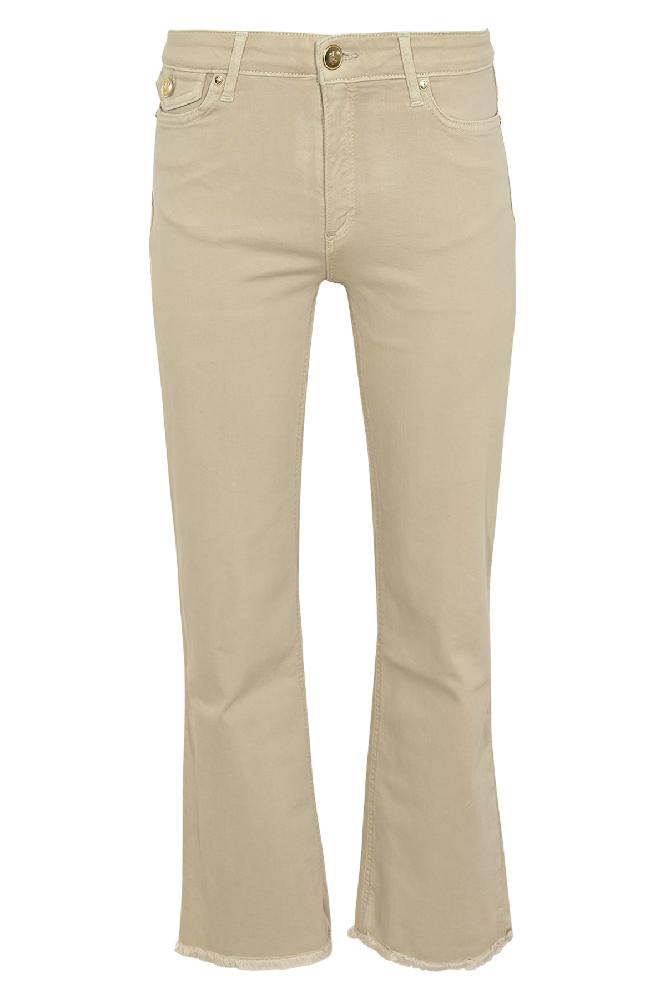 5 Pocket straight leg cropped colour denim jeans