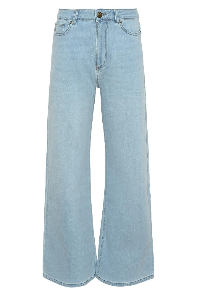 5 pocket regular waist wide leg jeans