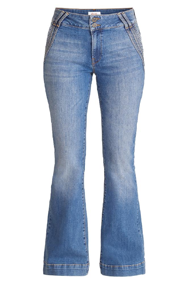 Flared Jeans met steekzakken en een bredere zoom (recovery denim)