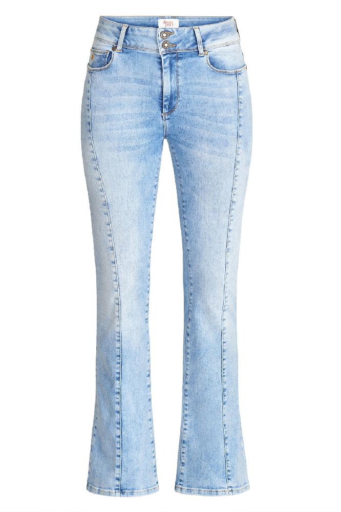 Flared 5-pckt jeans met 'seam'aan de voorkant (recovery denim)